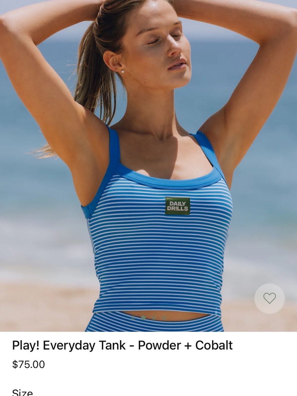 Daily Drills Cobalt & Powder Stripe SET - Small - NWT